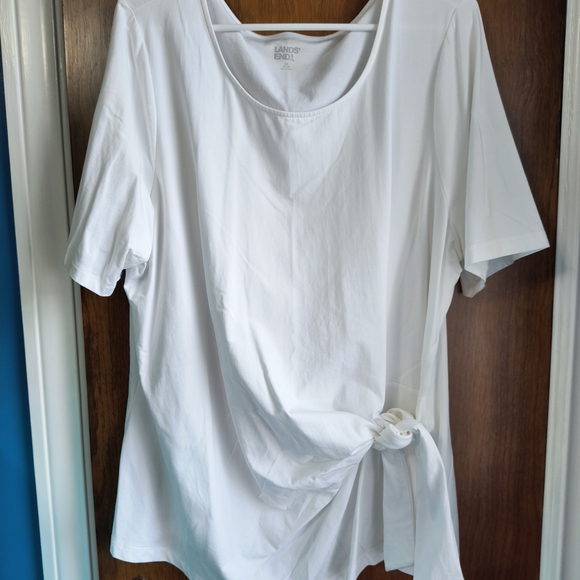 Lands' End Tops - Women's White Knot-Front Top